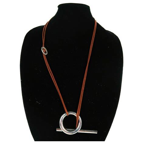 hermes skipper silver necklace|Skipper silver necklace Hermès Brown in Silver .